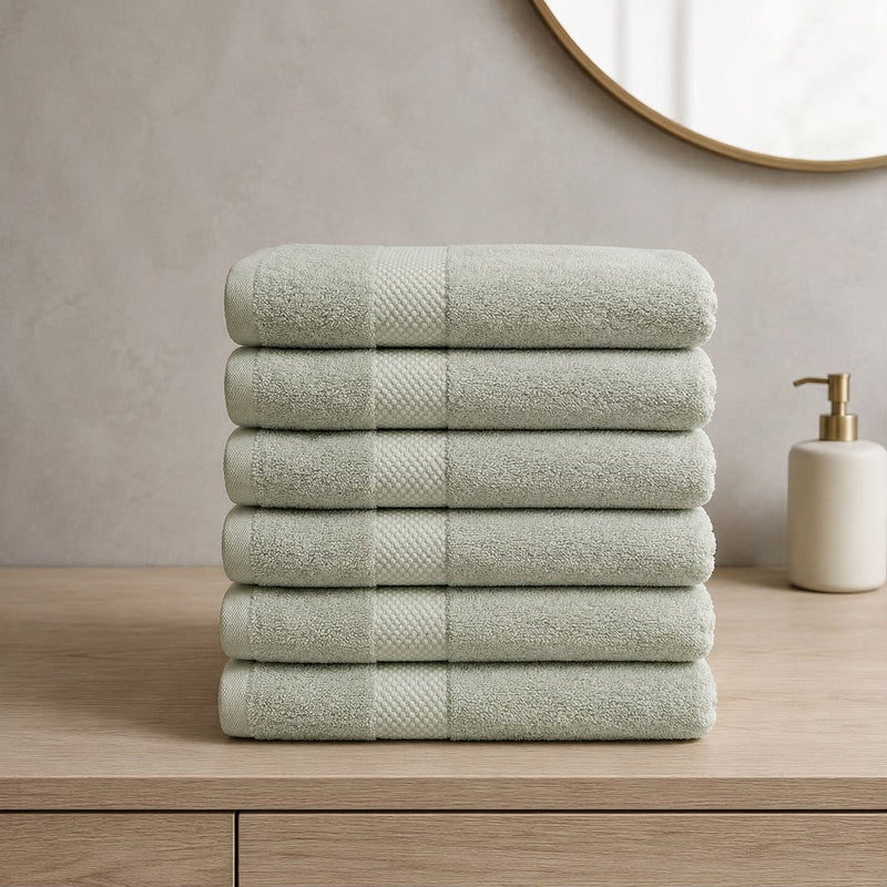 Katoenen Handdoek 650 GSM – Set van 6 – Saliegroen