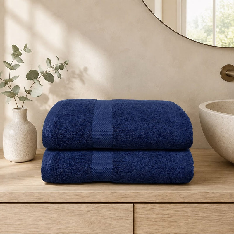 Katoenen Badhanddoek 650 GSM – Set van 2 – Donkerblauw