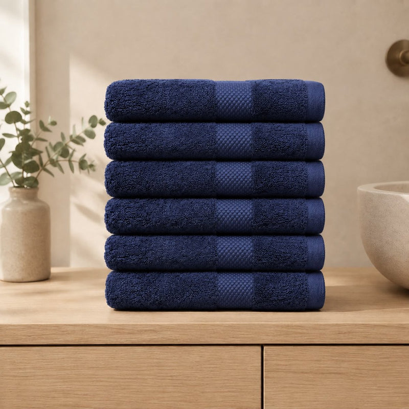 Katoenen Handdoek 650 GSM – Set van 6 – Donkerblauw