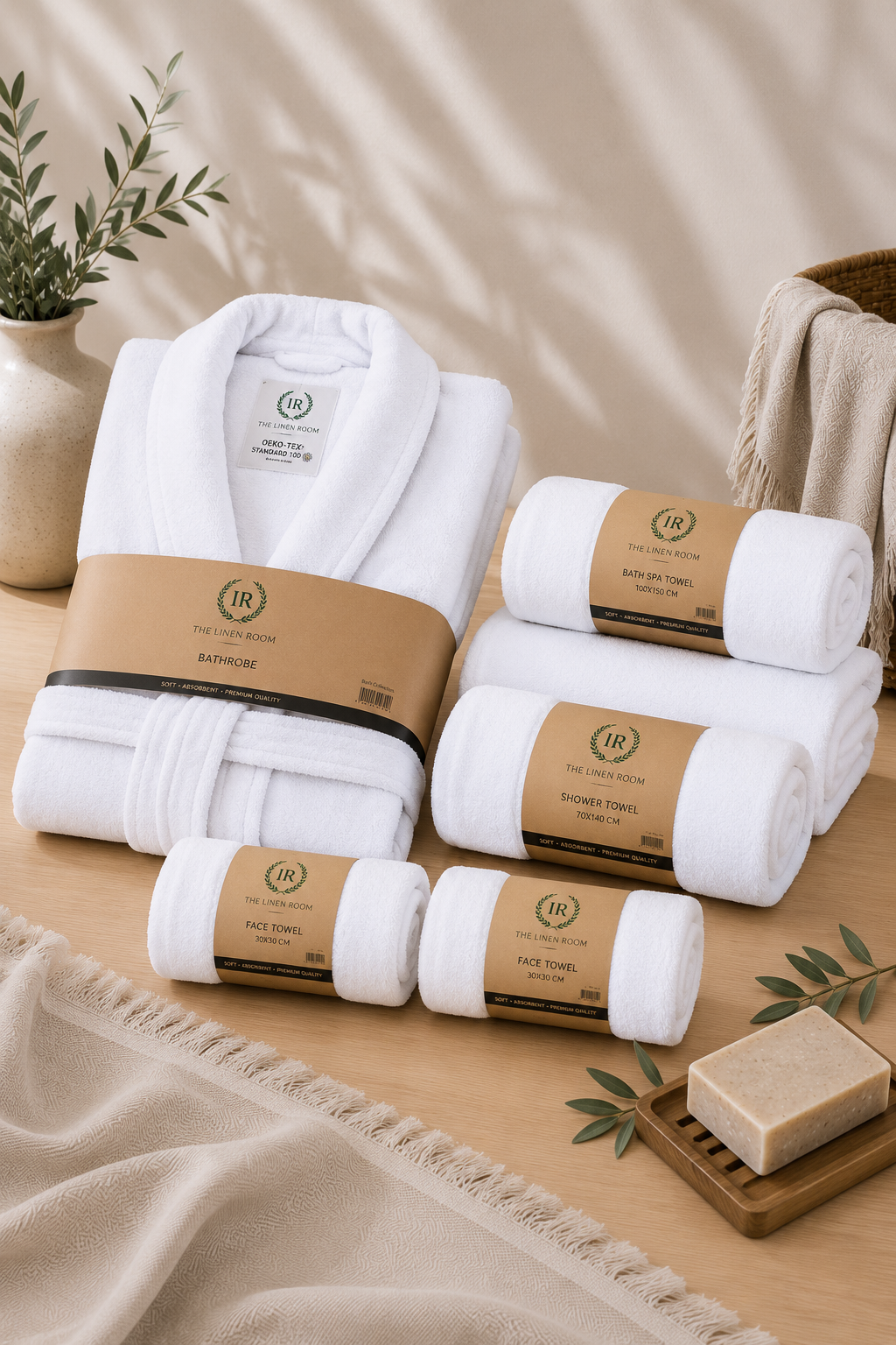 The Linen Room Elegant Bath Set – 100% Premium Cotton | Luxury Hotel & Spa Quality Towels