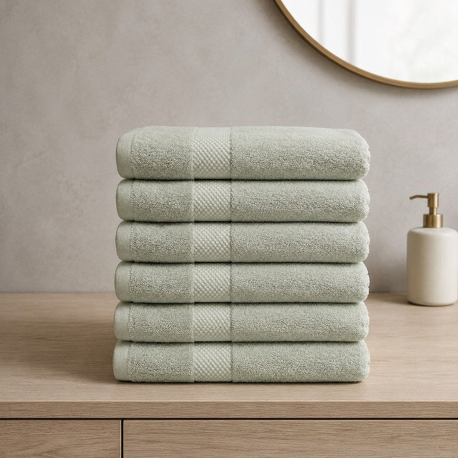 Katoenen Handdoek 650 GSM – Set van 6 – Saliegroen