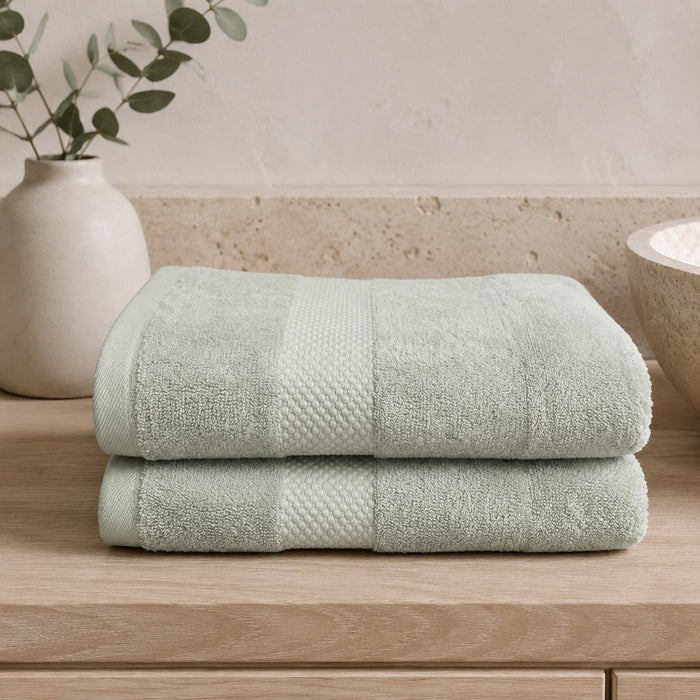 Katoenen Badhanddoek 650 GSM – Set van 2 – Saliegroen
