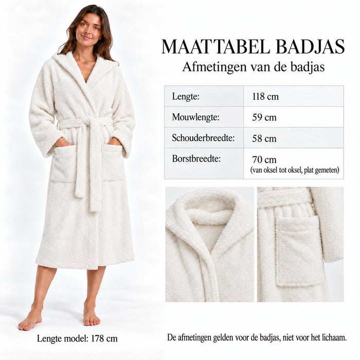 Egyptisch Katoenen Badjas – XXL – Wit