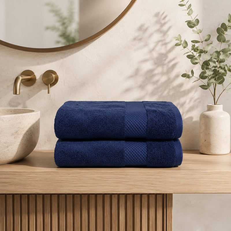 Katoenen Saunahanddoek 650 GSM – Set van 2 – Donkerblauw