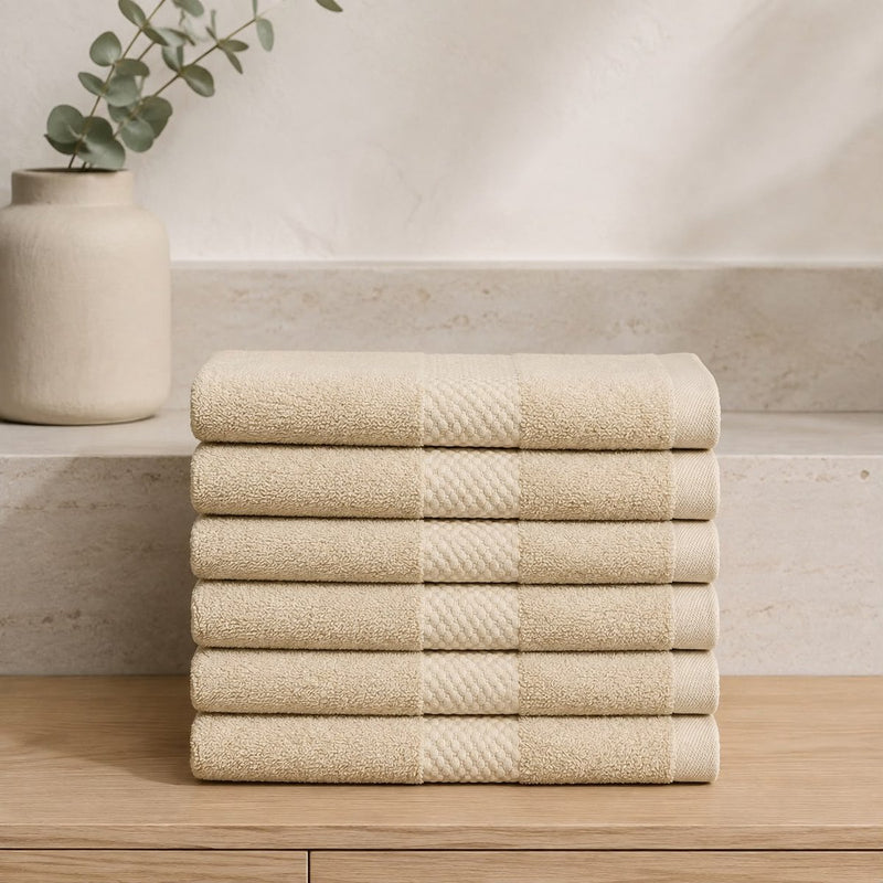 Katoenen Gastendoekjes 600 GSM – Set van 6 – Licht beige