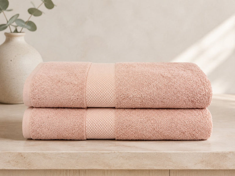 Katoenen Saunahanddoek 650 GSM – Set van 2 – Oudroze