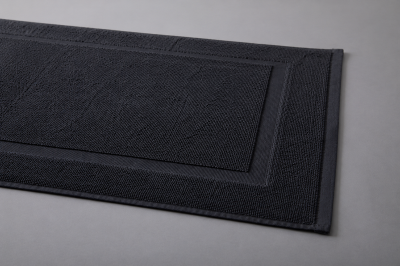 Antraciet katoenen badmat 50x70 cm 850 GSM met geweven rand
