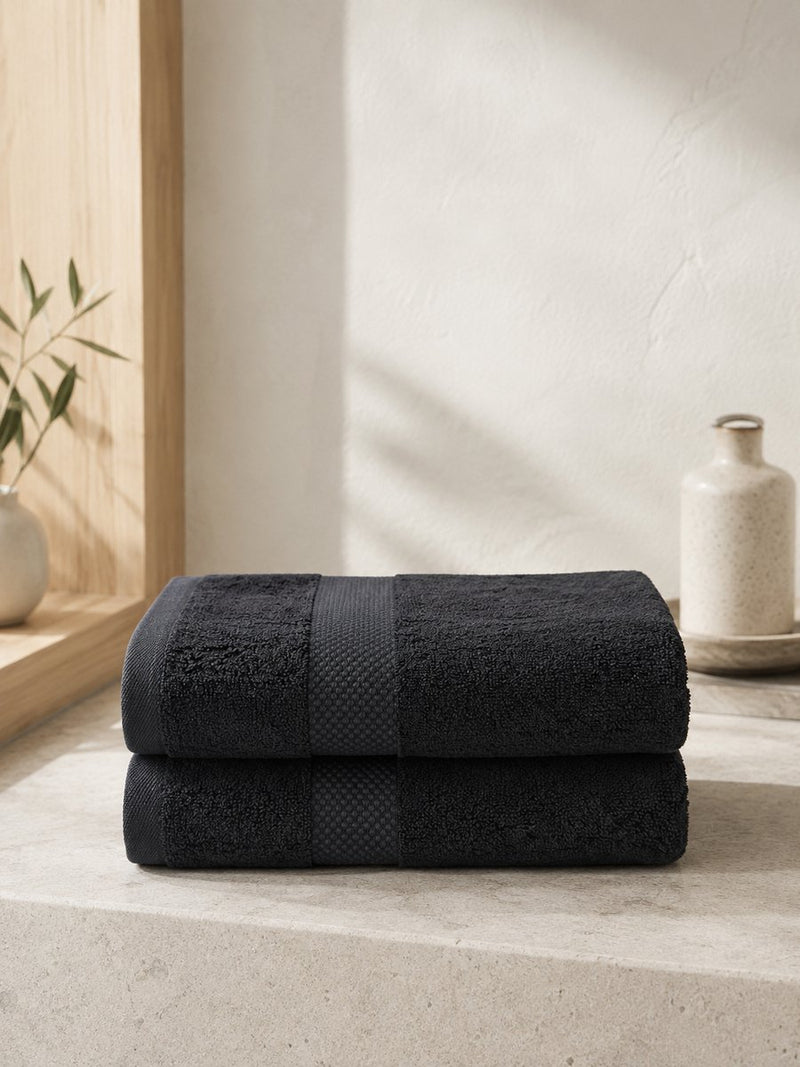 Katoenen Handdoek 650 GSM – Set van 2 – Antraciet