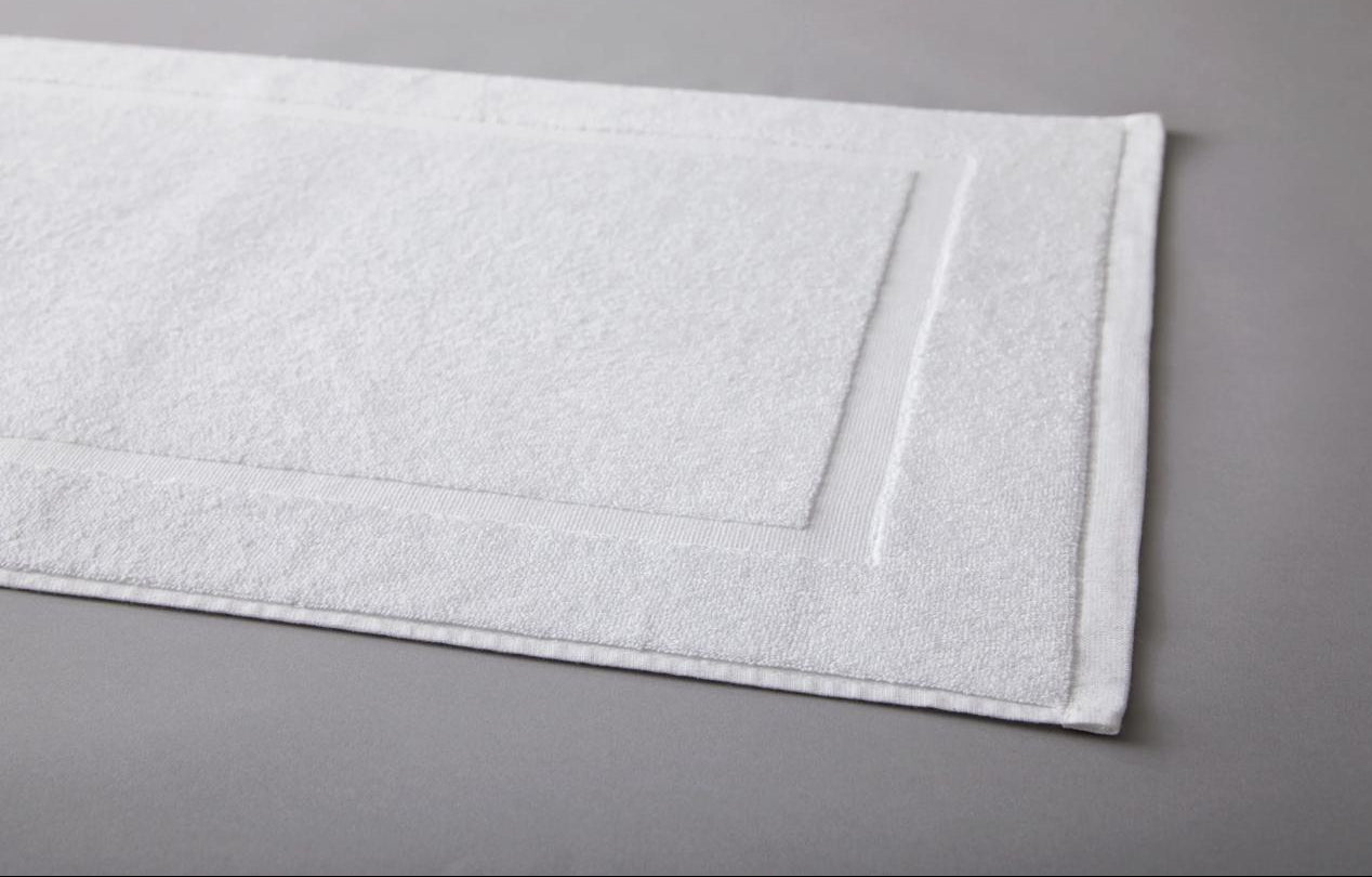The Linen Room Luxury Bath Mat – 50 × 70 cm – 100% Premium Cotton – 500 GSM – Pure White – Soft & Highly Absorbent 20/2 Double Yarn