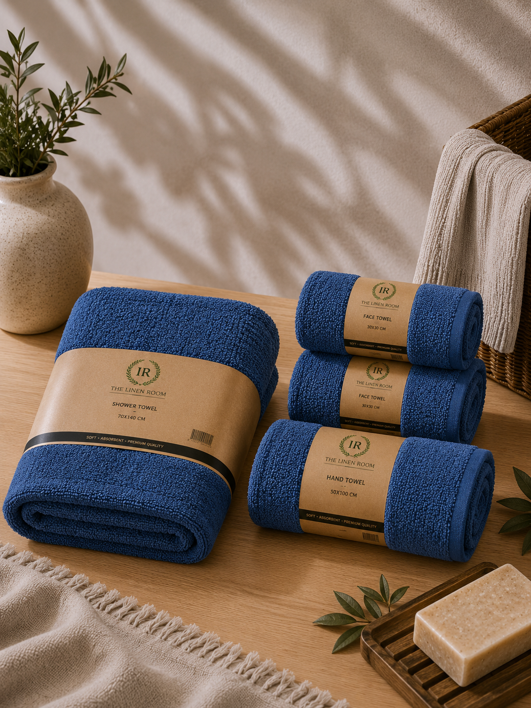 The Linen Room Daily Essential Set – 100% Premium Cotton | Luxury Soft & Highly Absorbent Towels | Hotel & Spa Quality