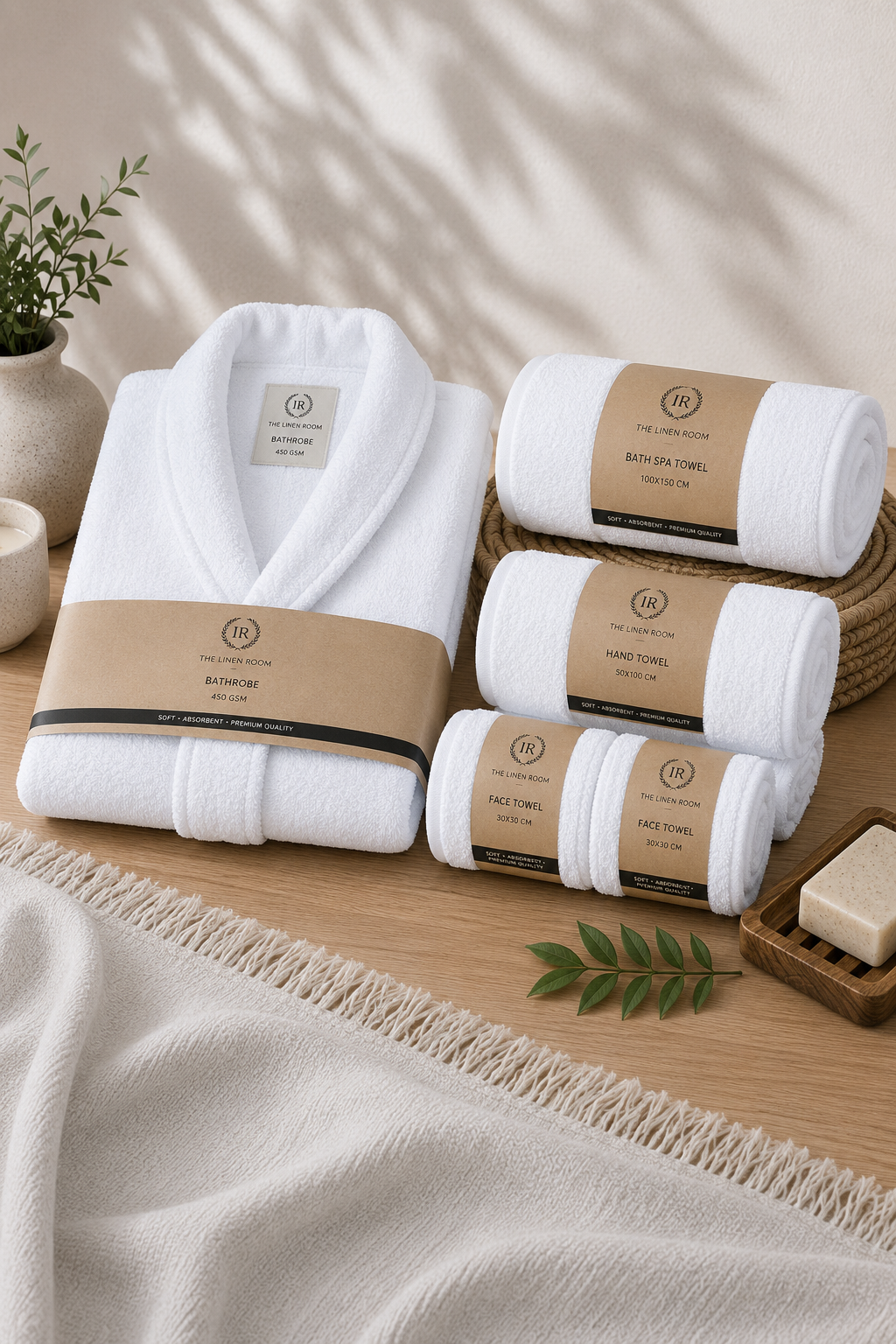 The Linen Room Spa Retreat Set – 100% Premium Cotton| Luxury Hotel & Spa Quality | Soft, Plush & Highly Absorbent Towels