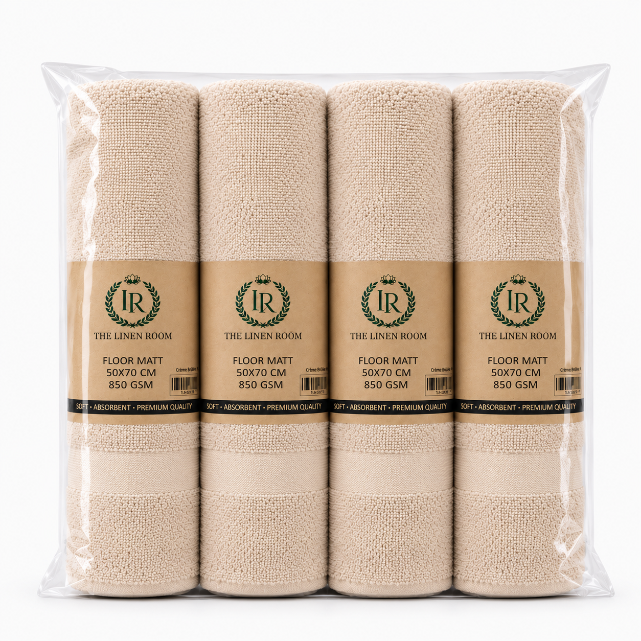 The Linen Room Luxury Bath Mat – 100% Premium Cotton – 50 × 70 cm – 850 GSM 20/2 Double Yarn– Extra Soft & Highly Absorbent