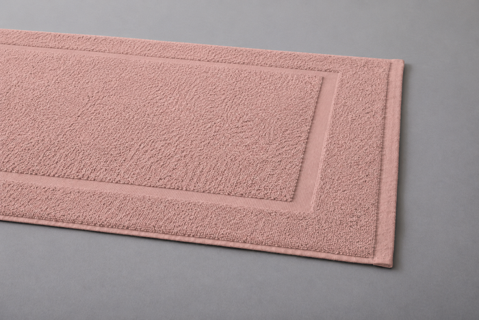 Oudroze katoenen badmat 50x70 cm 850 GSM met geweven rand