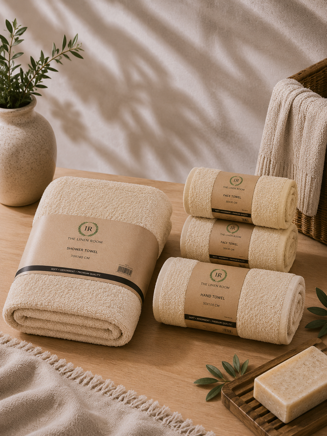 The Linen Room Daily Essential Set – 100% Premium Cotton | Luxury Soft & Highly Absorbent Towels | Hotel & Spa Quality